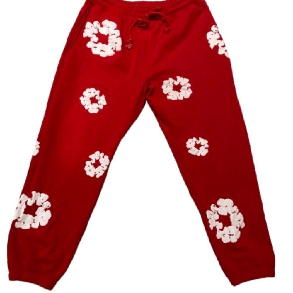 DENIM TEARS COTTON WREATH XL RED SWEATPANTS